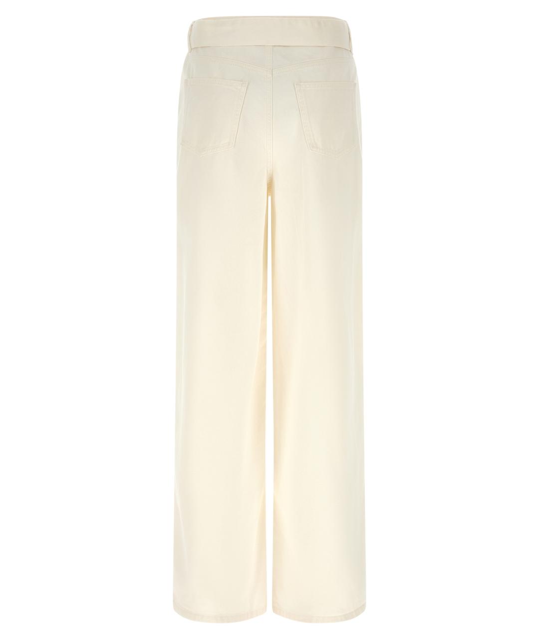 TWIN-SET Белые хлопковые прямые джинсы, фото 2