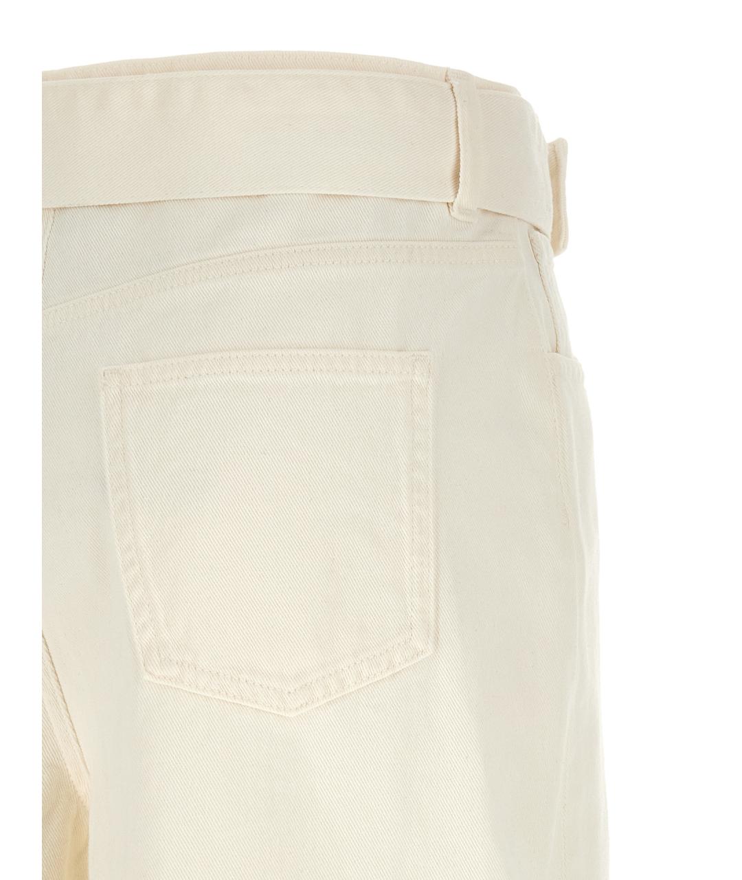 TWIN-SET Белые хлопковые прямые джинсы, фото 4