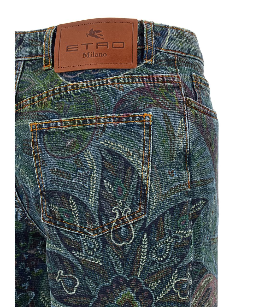 ETRO Синие хлопковые прямые джинсы, фото 4