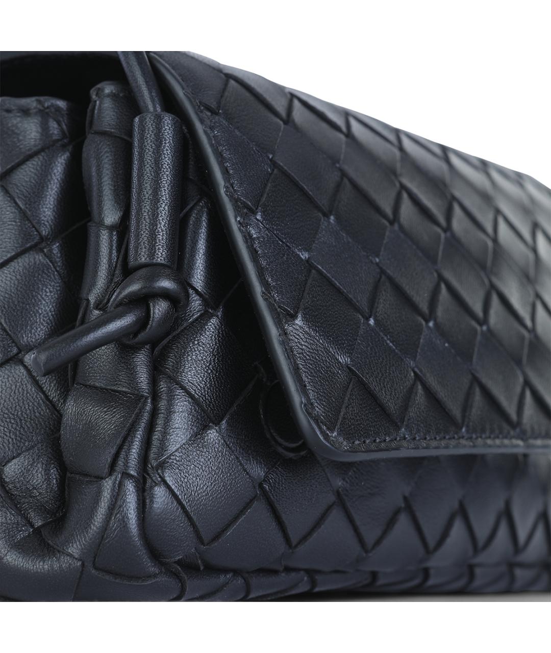 BOTTEGA VENETA Черная кожаная сумка через плечо, фото 4