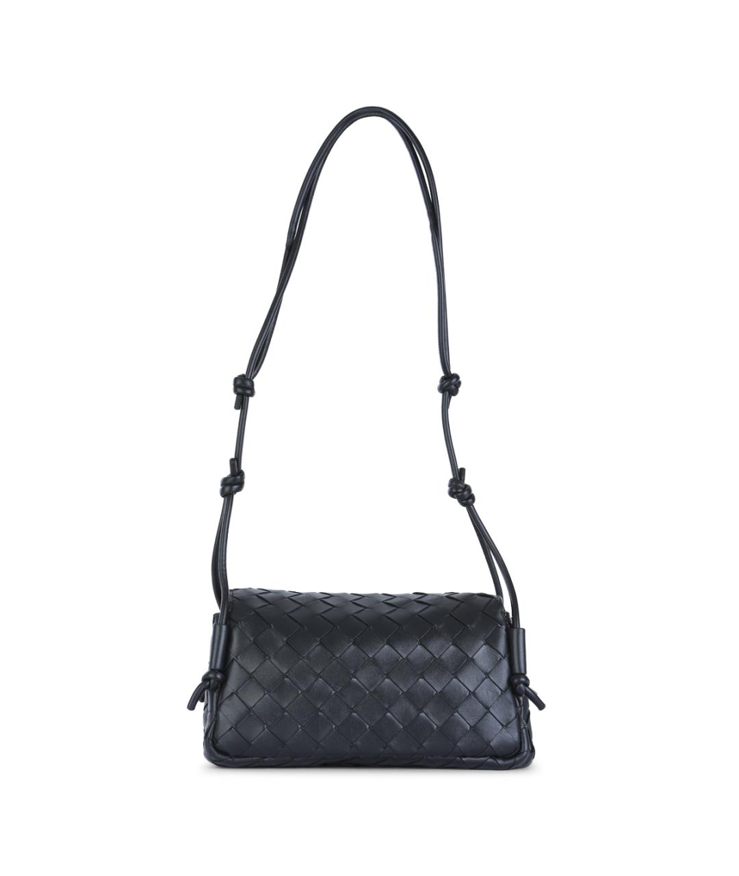 BOTTEGA VENETA Черная кожаная сумка через плечо, фото 3