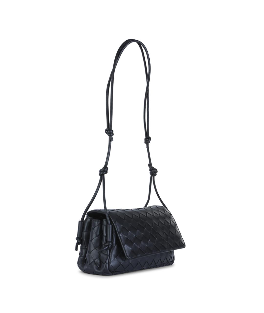 BOTTEGA VENETA Черная кожаная сумка через плечо, фото 2