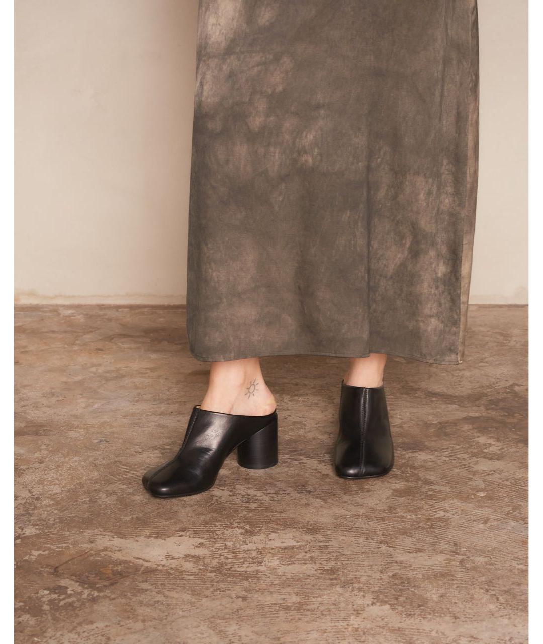 MM6 MAISON MARGIELA Черные кожаные мюли, фото 5