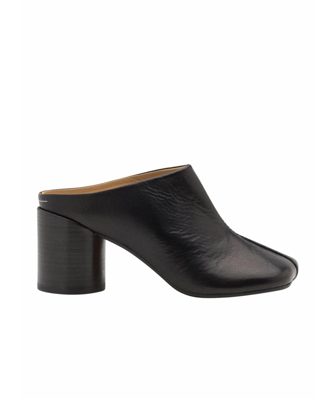 MM6 MAISON MARGIELA Черные кожаные мюли, фото 1