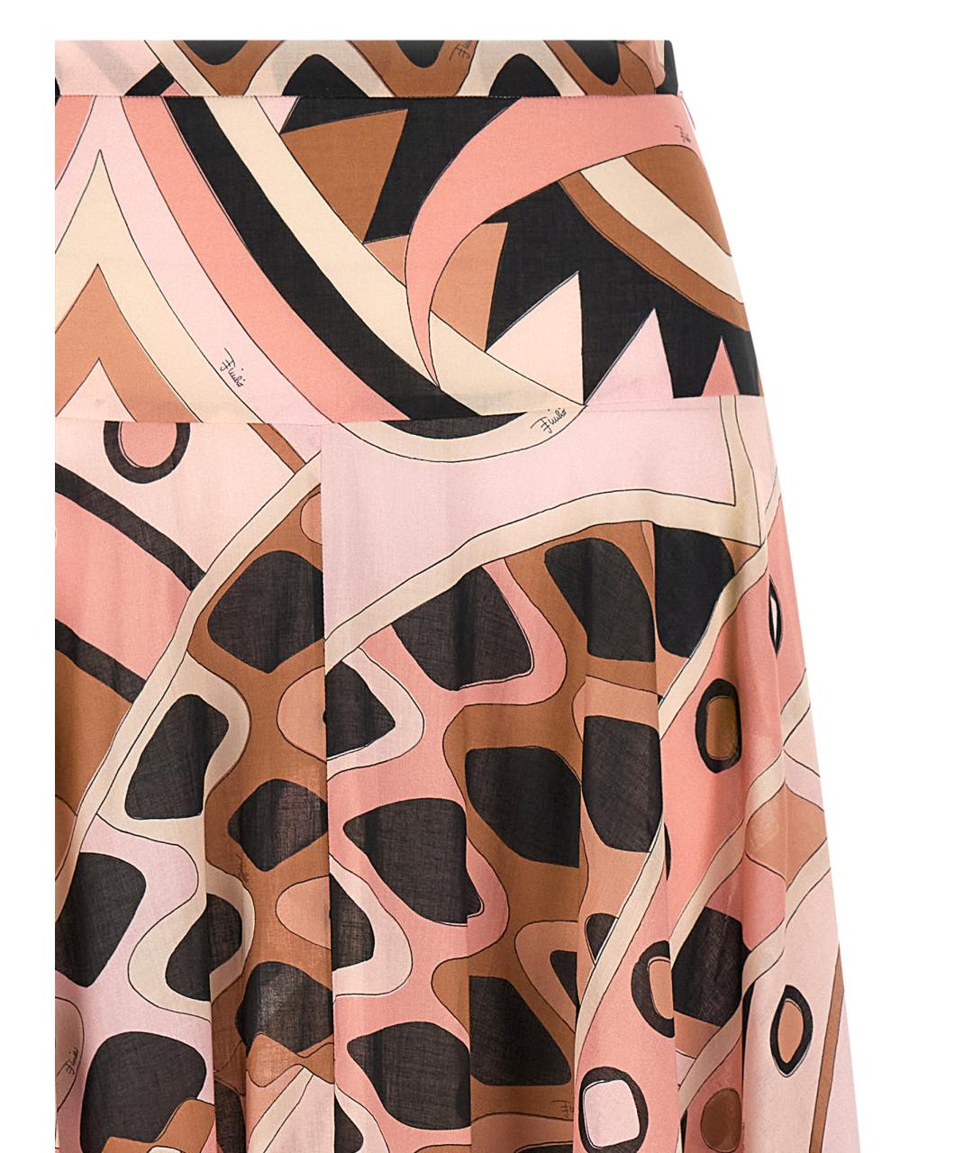 EMILIO PUCCI Розовая хлопковая юбка макси, фото 3