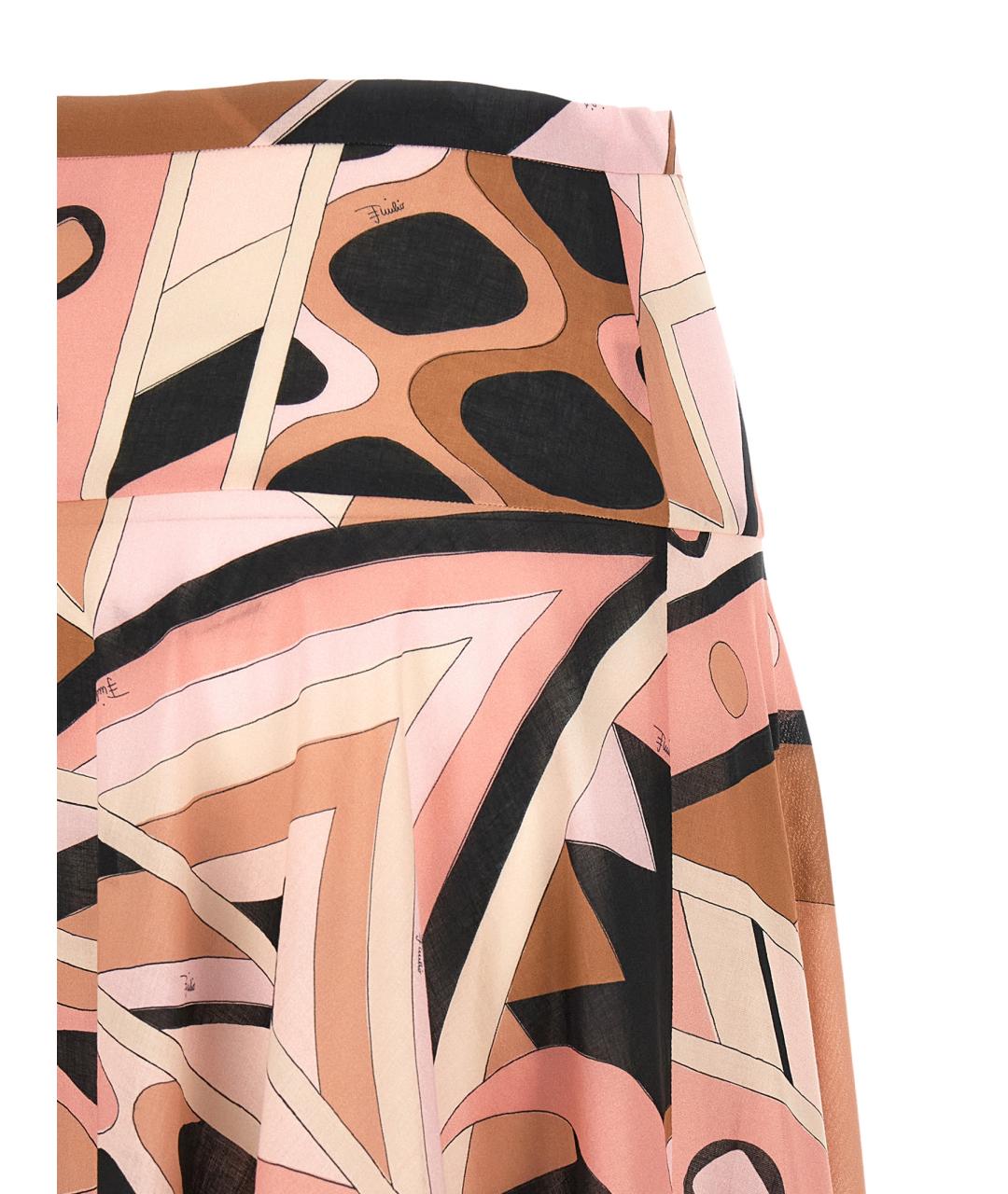 EMILIO PUCCI Розовая хлопковая юбка макси, фото 4