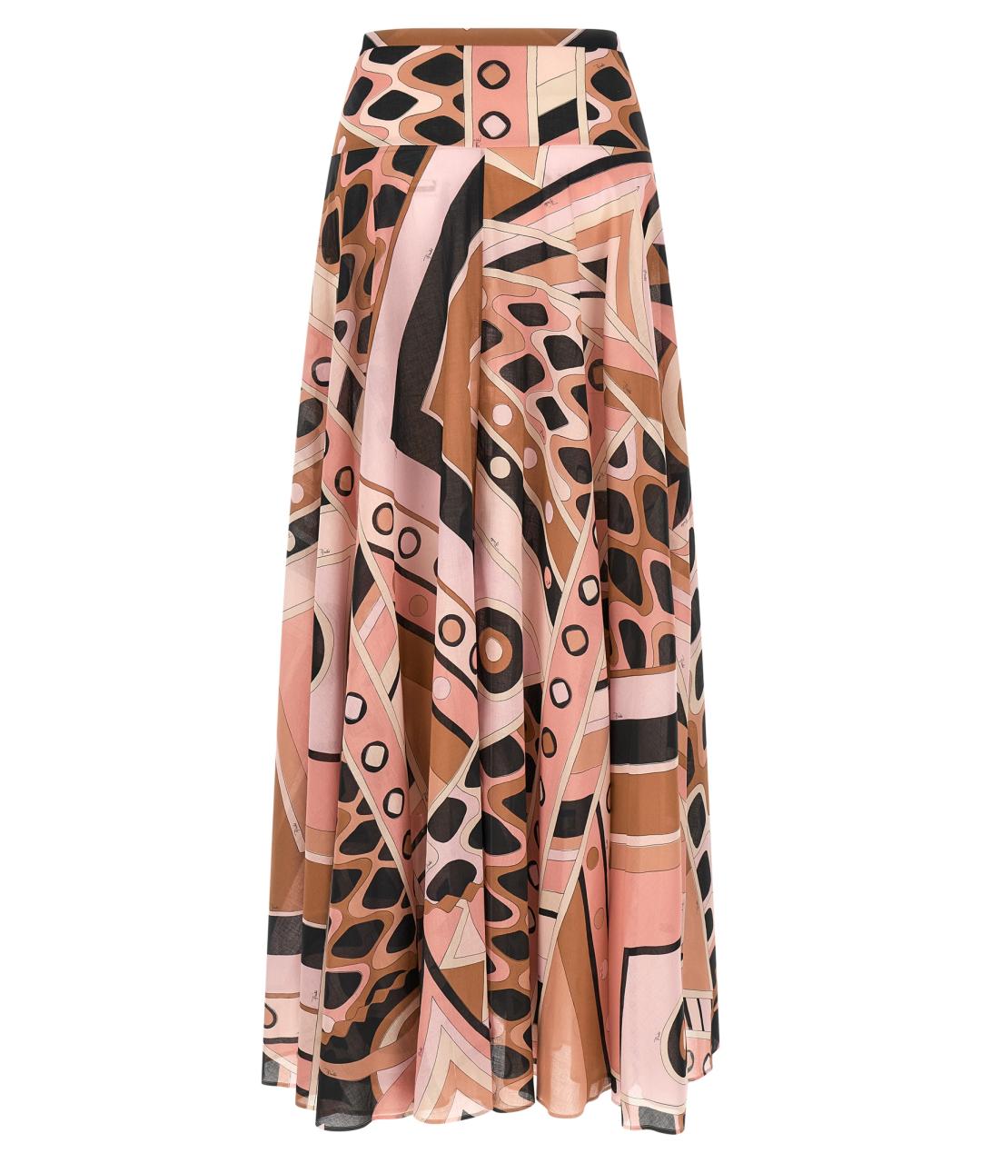 EMILIO PUCCI Розовая хлопковая юбка макси, фото 2