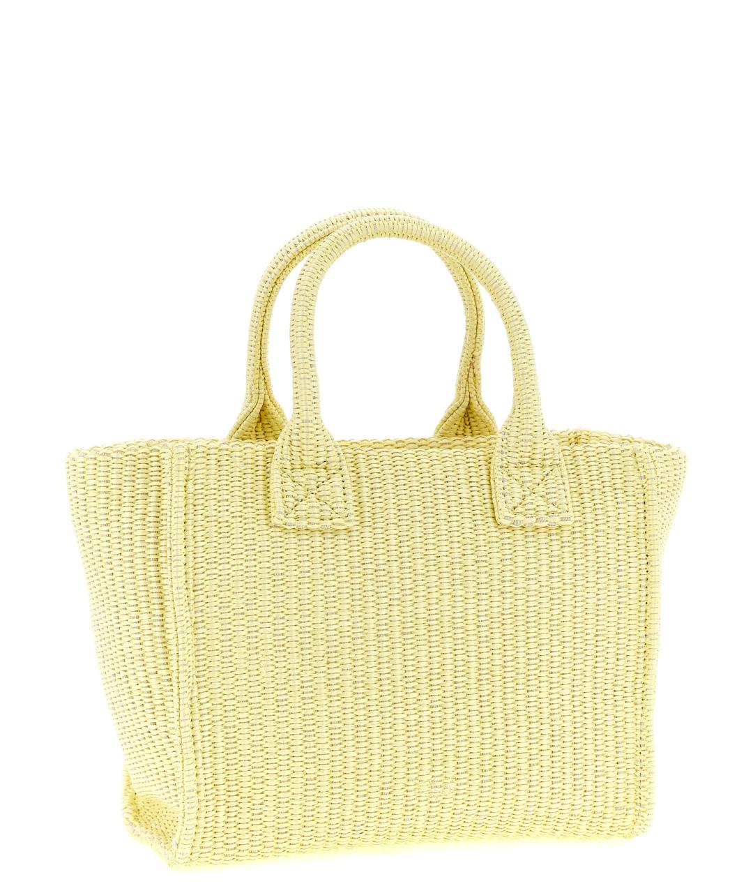 PINKO Желтая синтетическая сумка тоут, фото 2