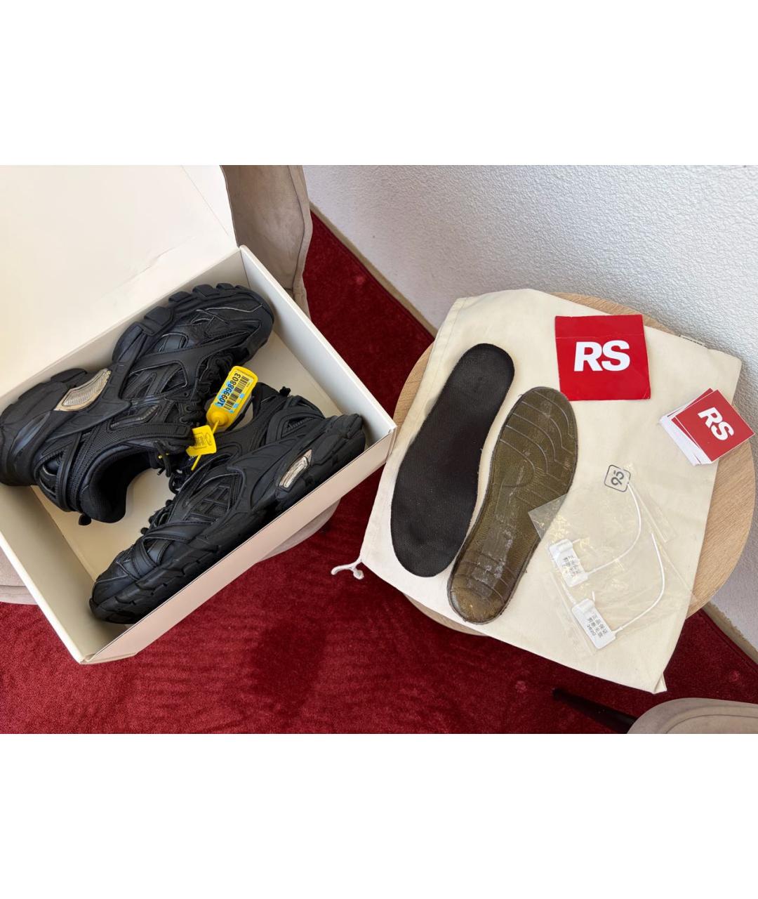 BALENCIAGA Черные кожаные кроссовки, фото 8