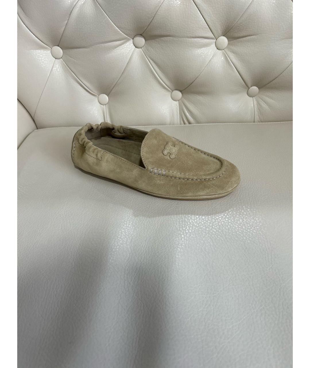 CELINE Бежевые замшевые мокасины, фото 9