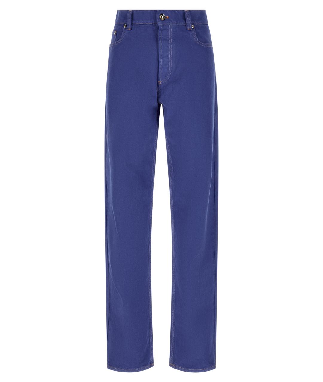 VERSACE Синие хлопковые прямые джинсы, фото 1