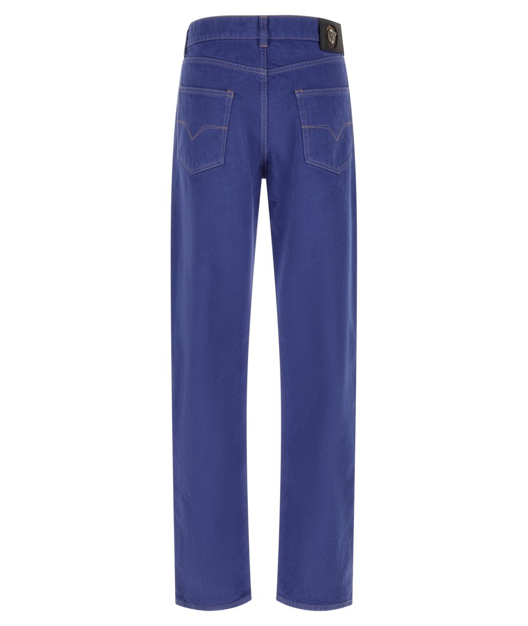 VERSACE Синие хлопковые прямые джинсы, фото 2