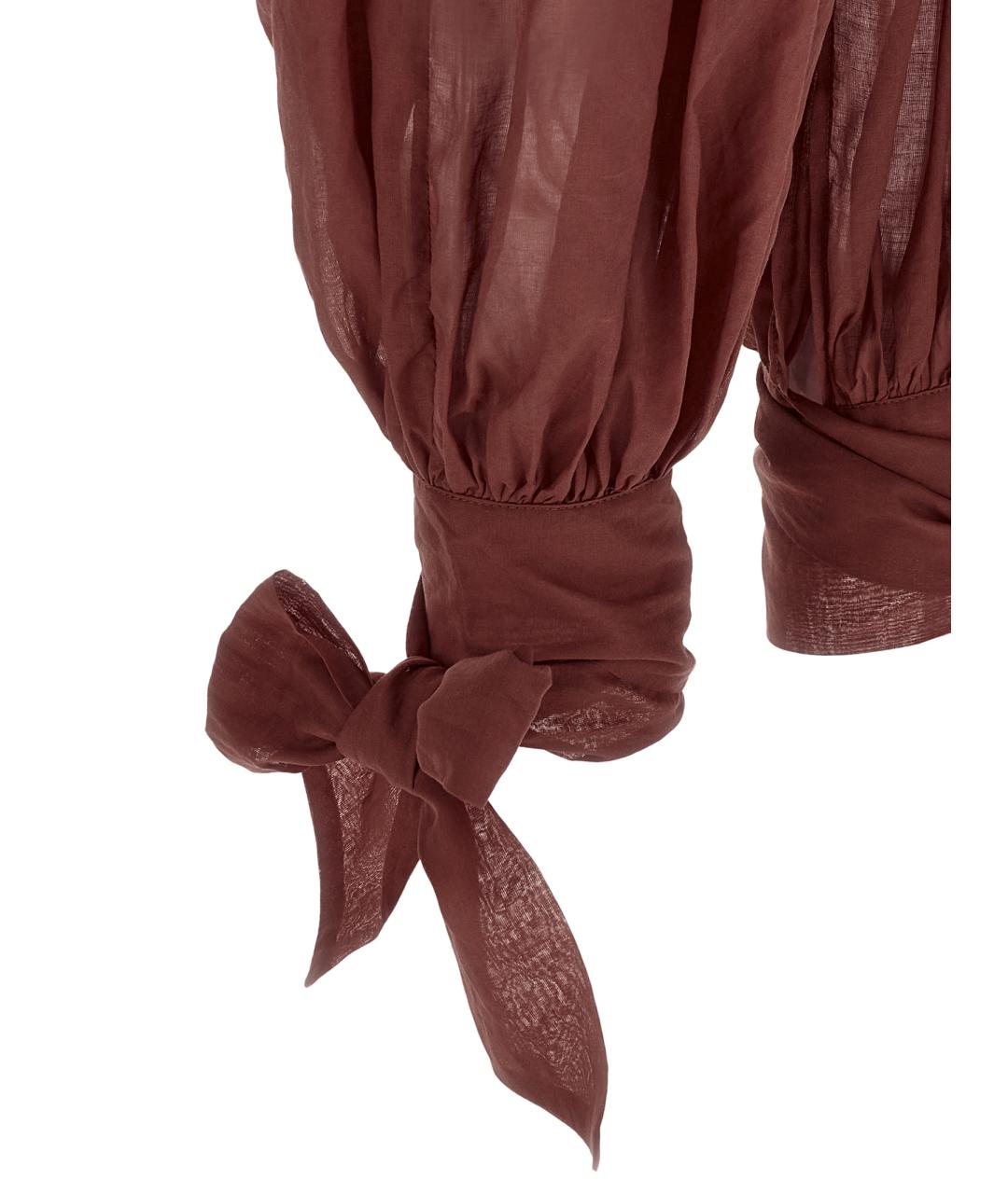 THE ANDAMANE Бордовые хлопковые прямые брюки, фото 5