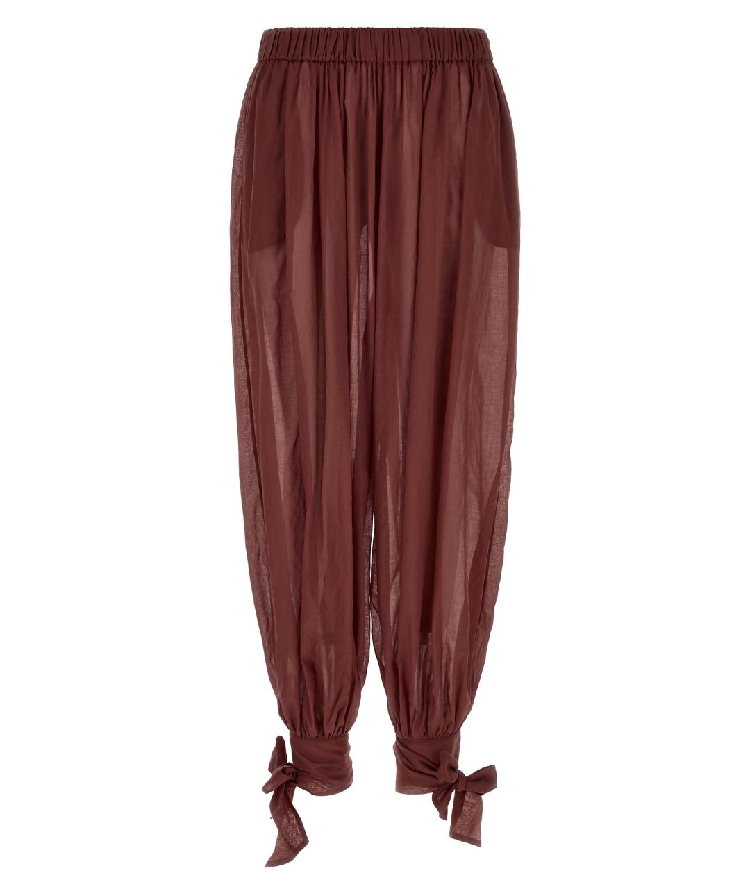 THE ANDAMANE Бордовые хлопковые прямые брюки, фото 1