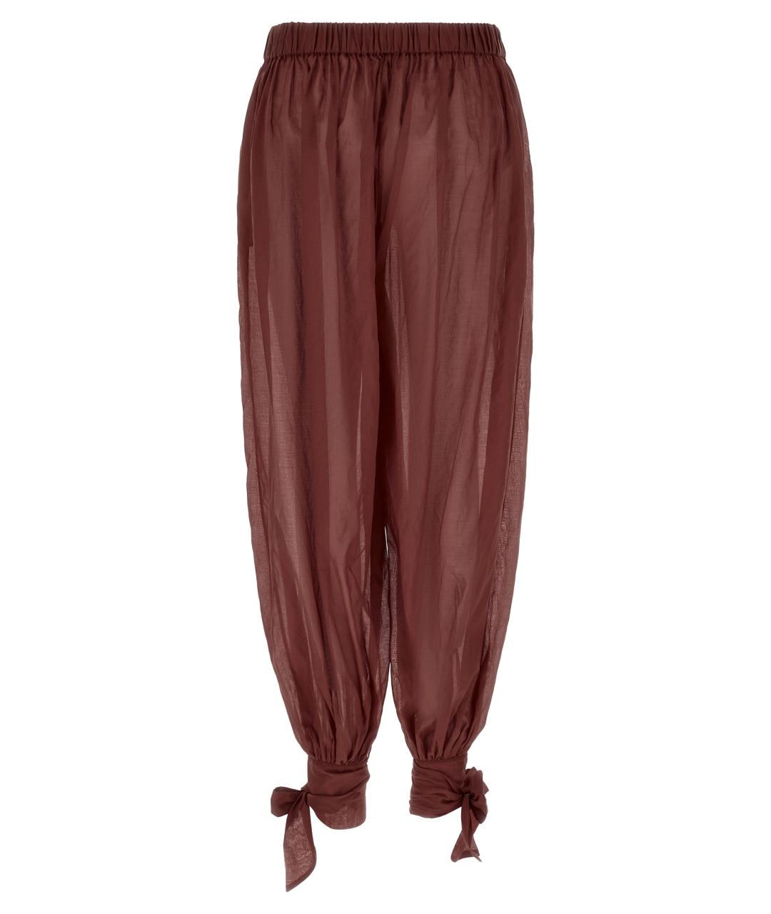 THE ANDAMANE Бордовые хлопковые прямые брюки, фото 2