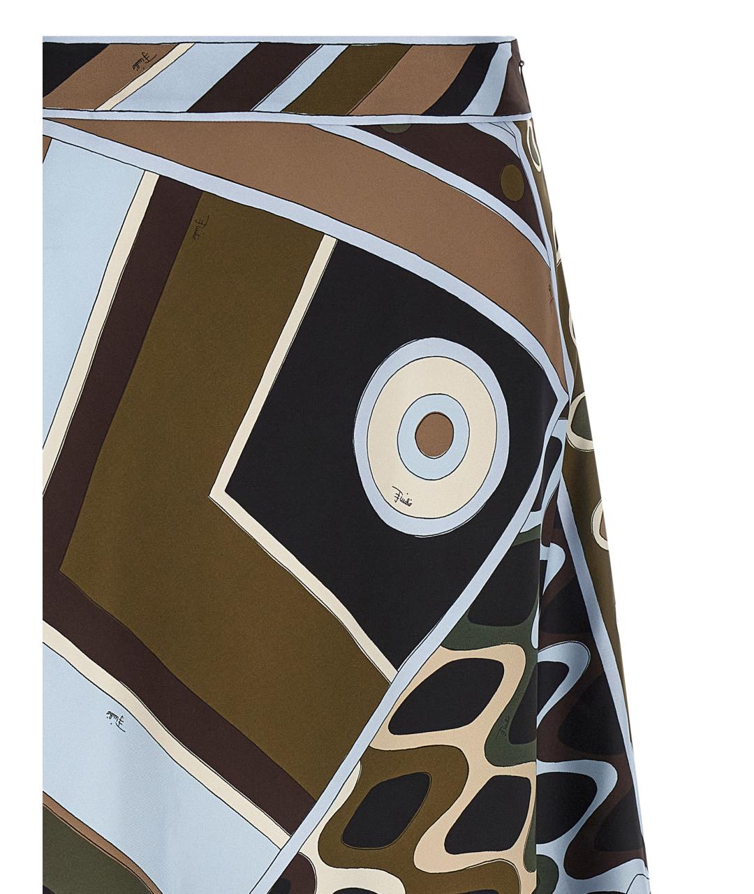 PUCCI Зеленая шелковая юбка миди, фото 3