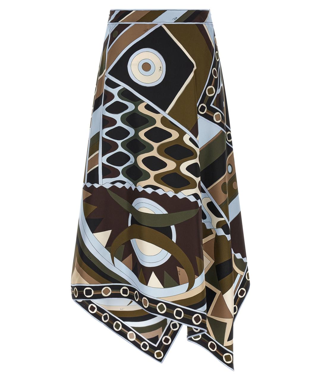 PUCCI Зеленая шелковая юбка миди, фото 2
