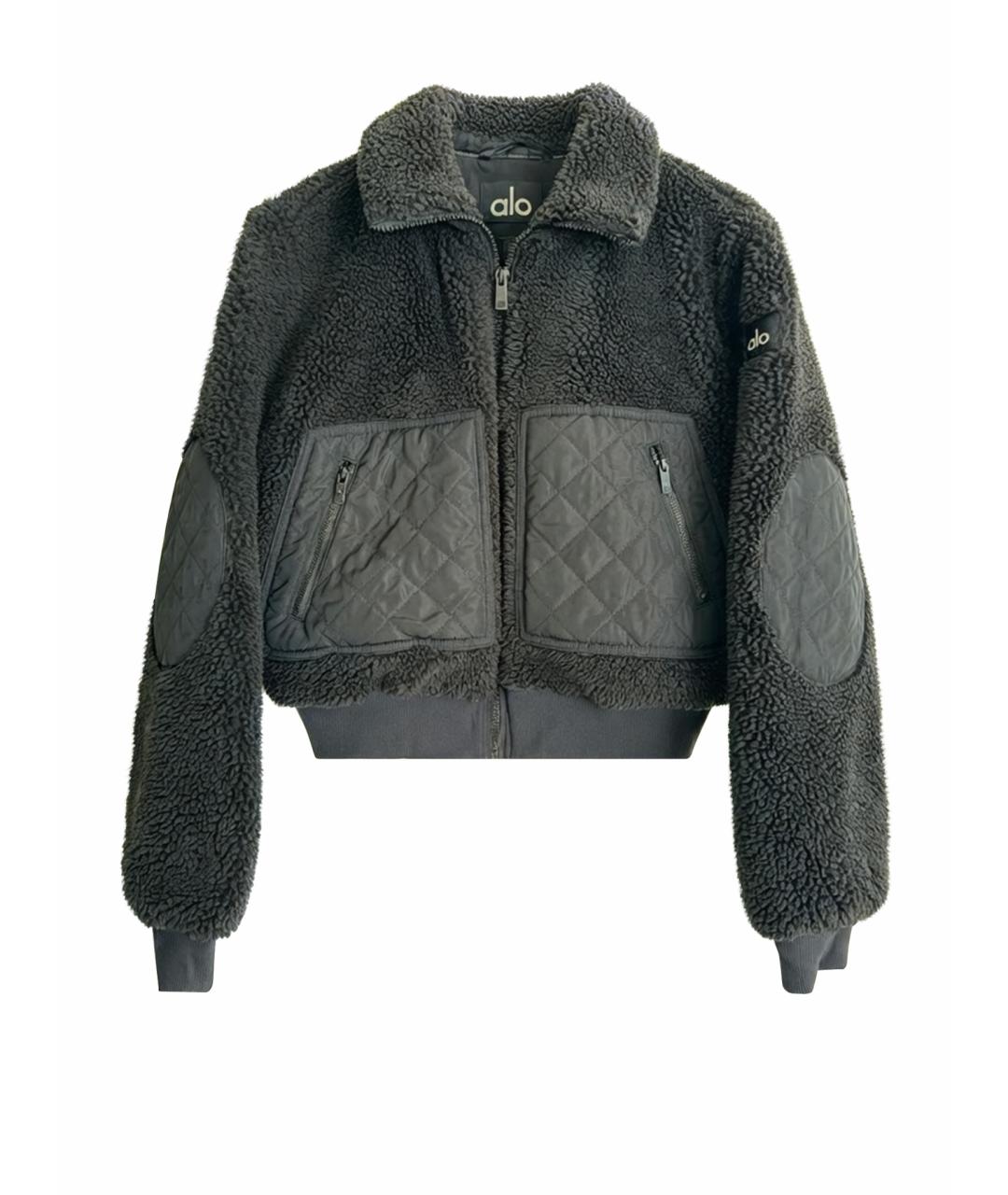 ALO YOGA Черная полиэстеровая куртка, фото 1