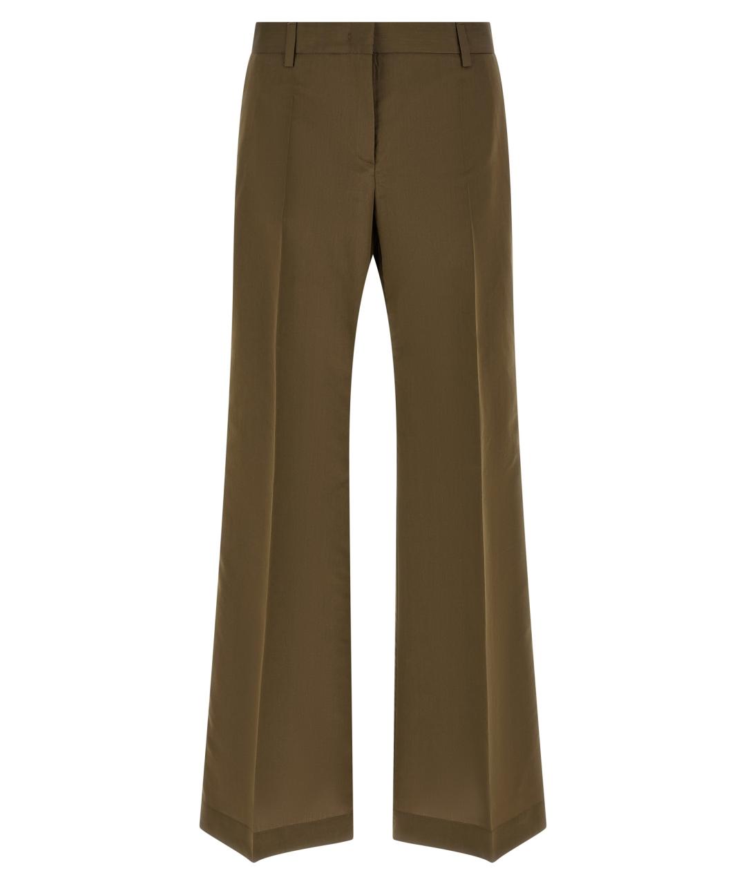 ALBERTO BIANI Зеленые хлопковые прямые брюки, фото 1