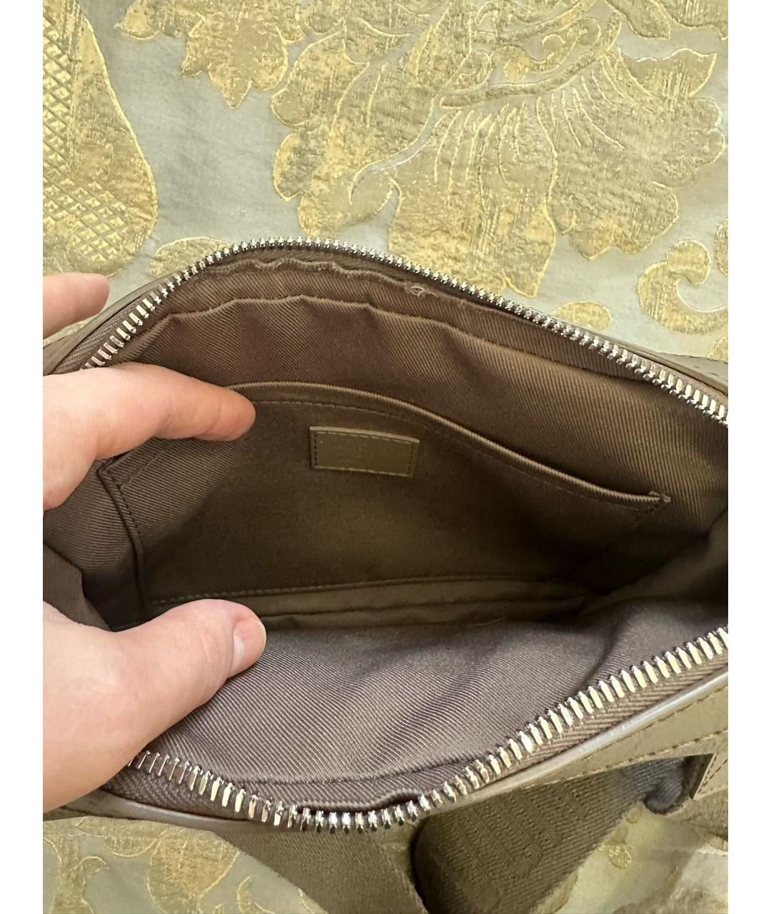 LOUIS VUITTON Коричневая кожаная сумка на плечо, фото 7