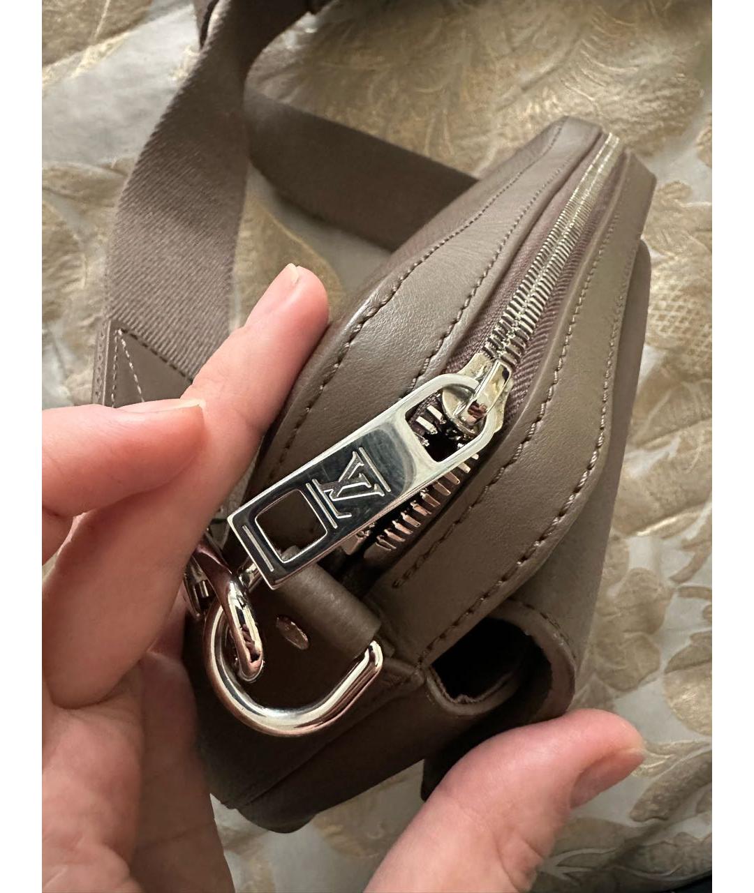 LOUIS VUITTON Коричневая кожаная сумка на плечо, фото 5