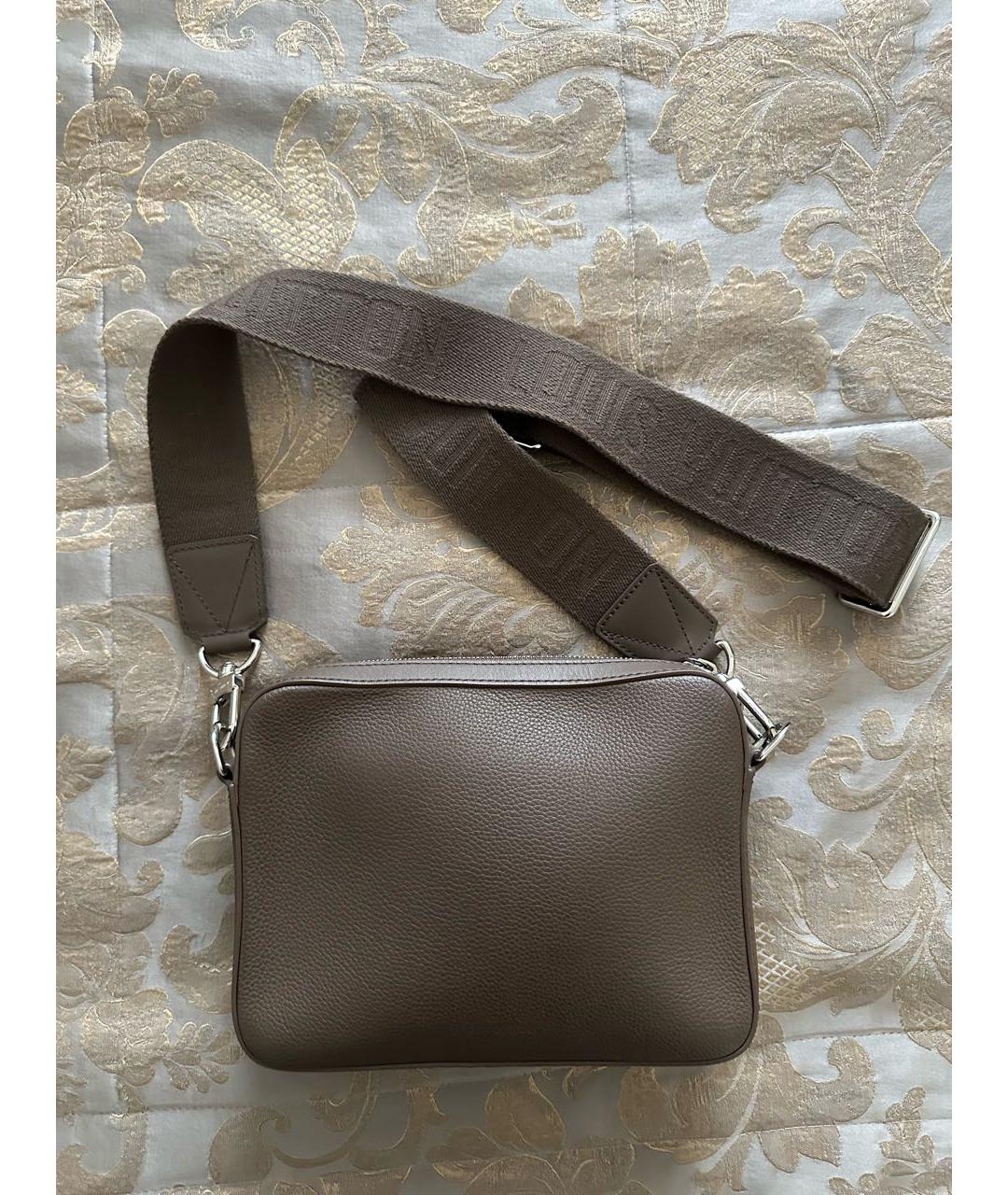 LOUIS VUITTON Коричневая кожаная сумка на плечо, фото 2