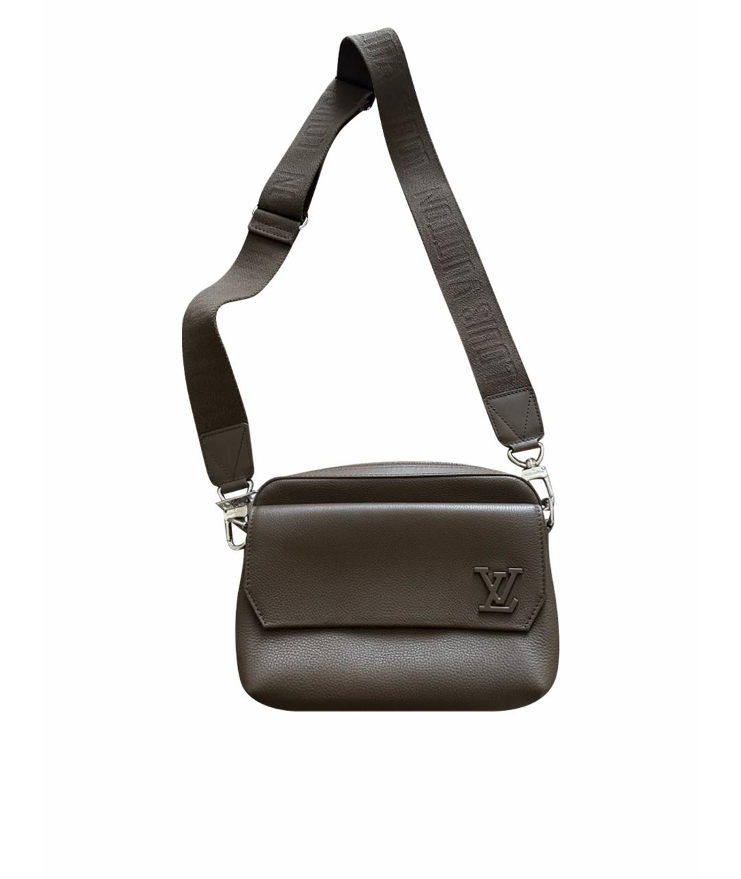 LOUIS VUITTON Коричневая кожаная сумка на плечо, фото 1