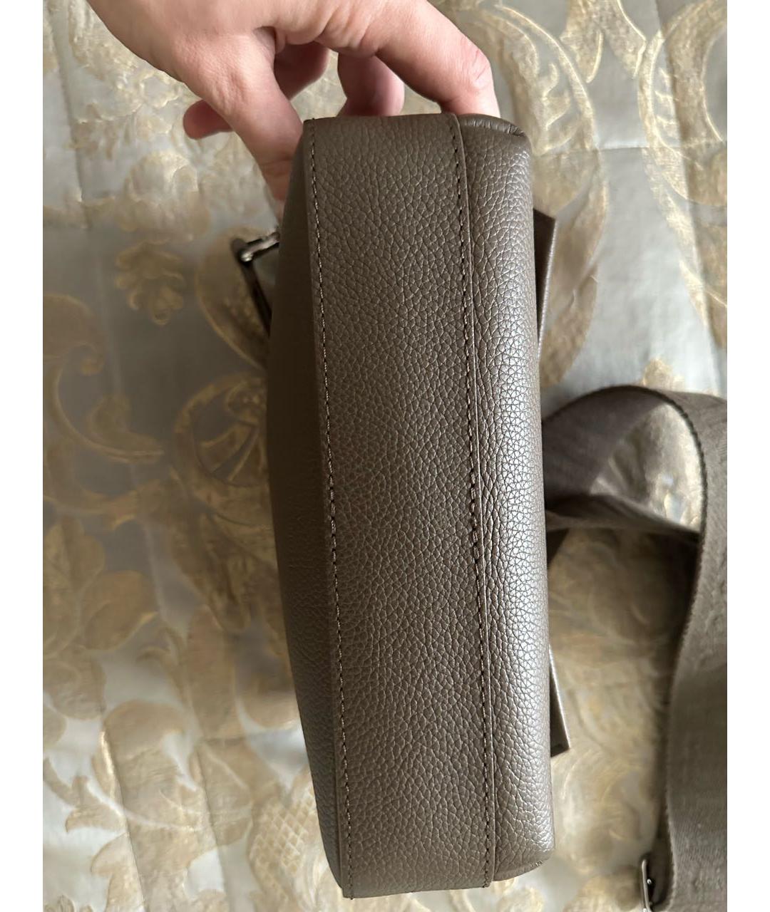 LOUIS VUITTON Коричневая кожаная сумка на плечо, фото 8