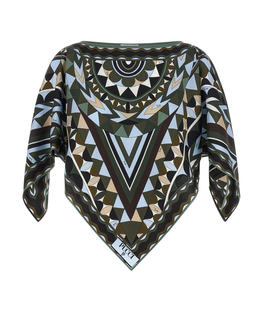 EMILIO PUCCI Мульти шелковая майка, фото 1