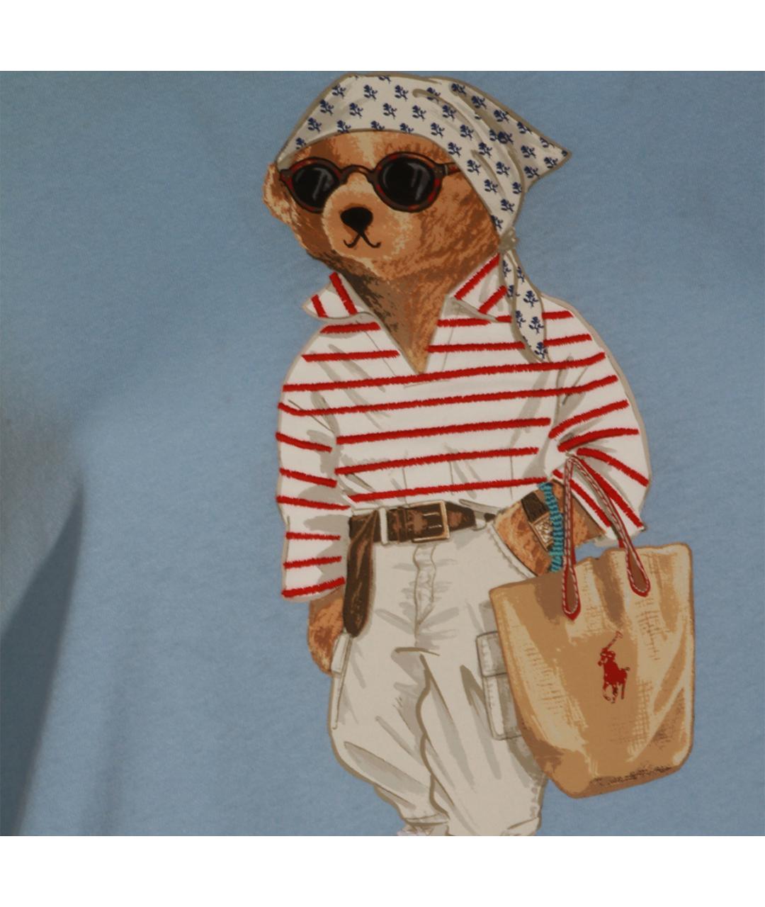 POLO RALPH LAUREN Голубая хлопковая футболка, фото 5