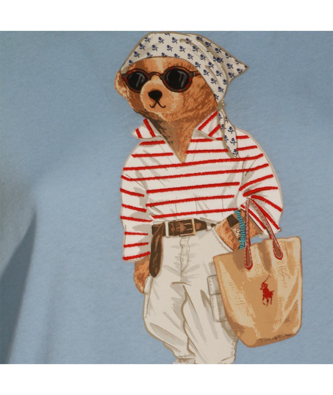 POLO RALPH LAUREN Голубая хлопковая футболка, фото 4