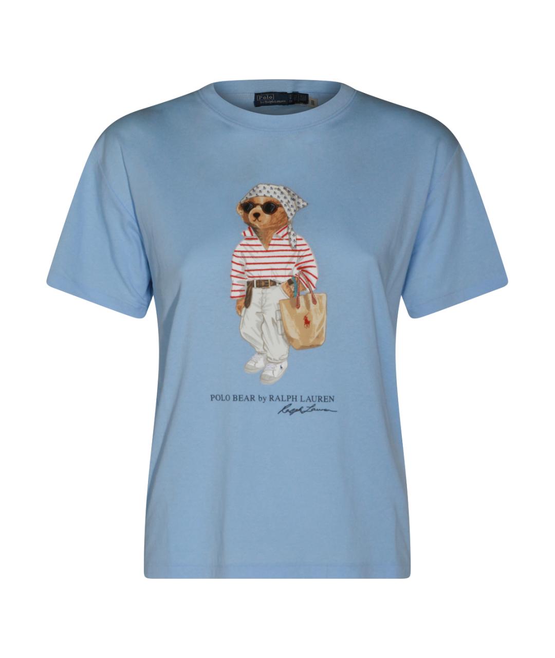 POLO RALPH LAUREN Голубая хлопковая футболка, фото 6