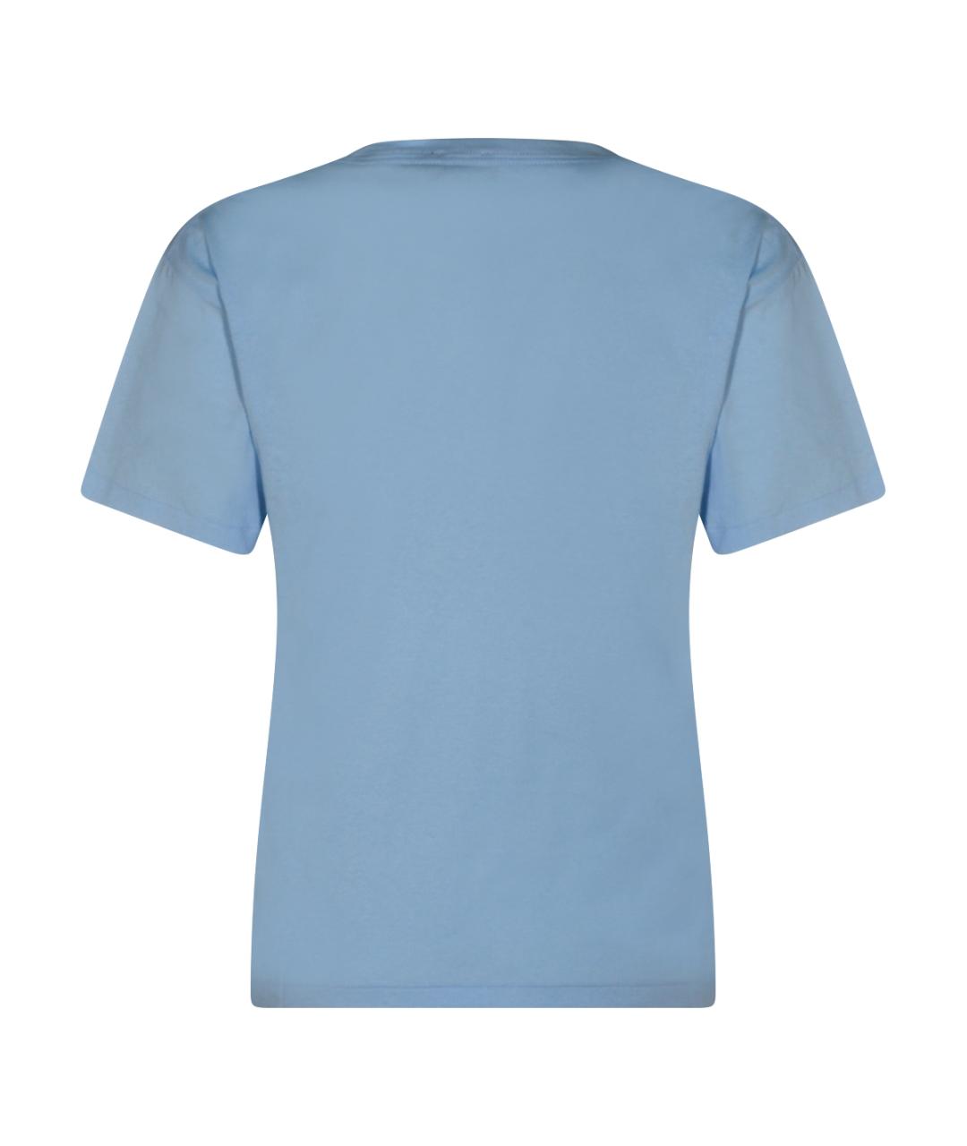 POLO RALPH LAUREN Голубая хлопковая футболка, фото 2