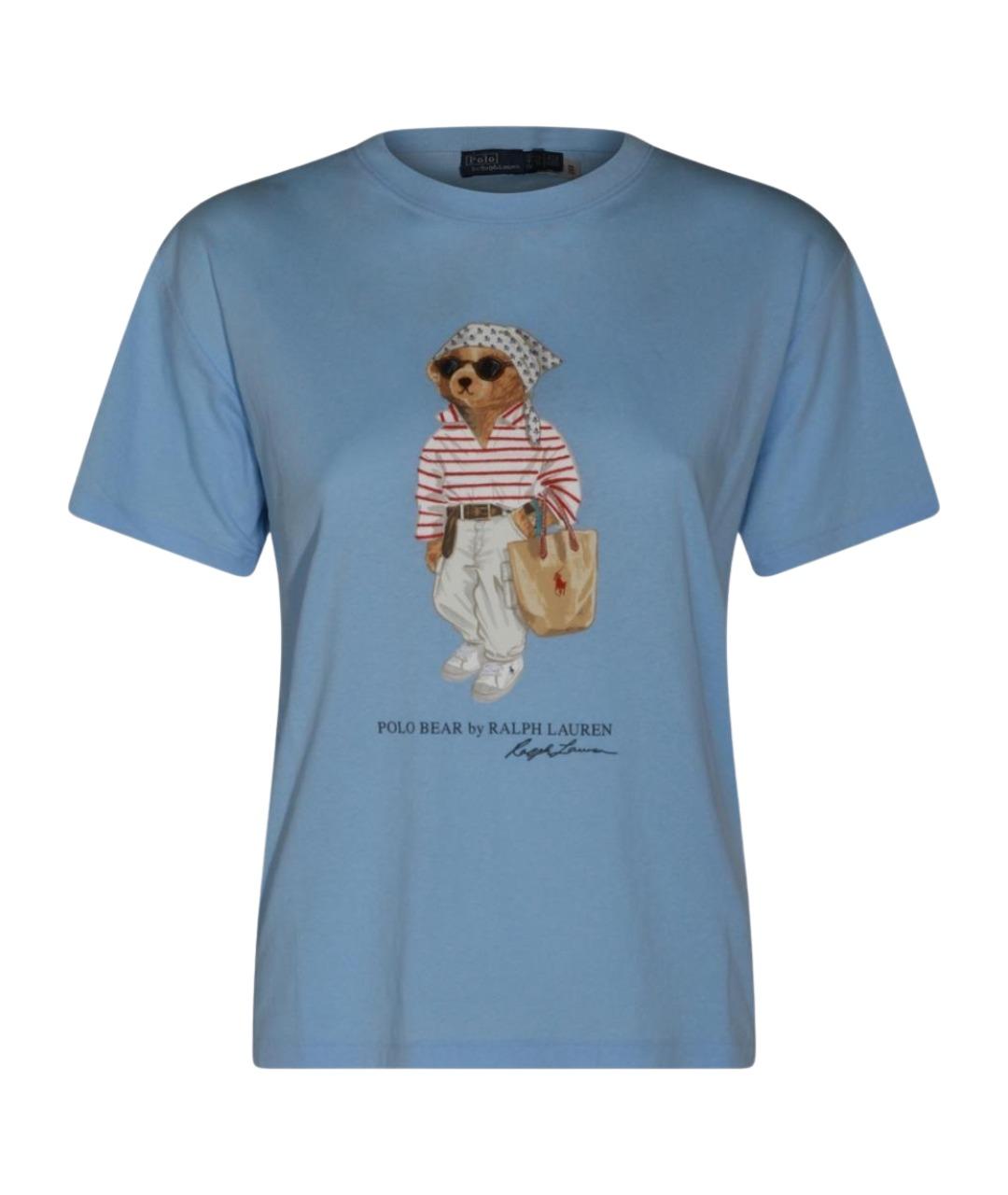 POLO RALPH LAUREN Голубая хлопковая футболка, фото 1