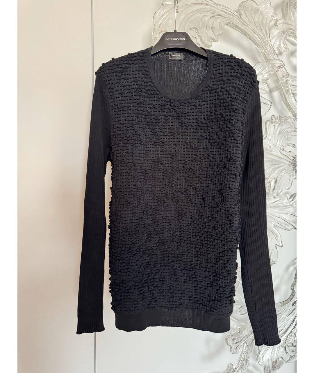 JIL SANDER Черный хлопковый джемпер / свитер, фото 6