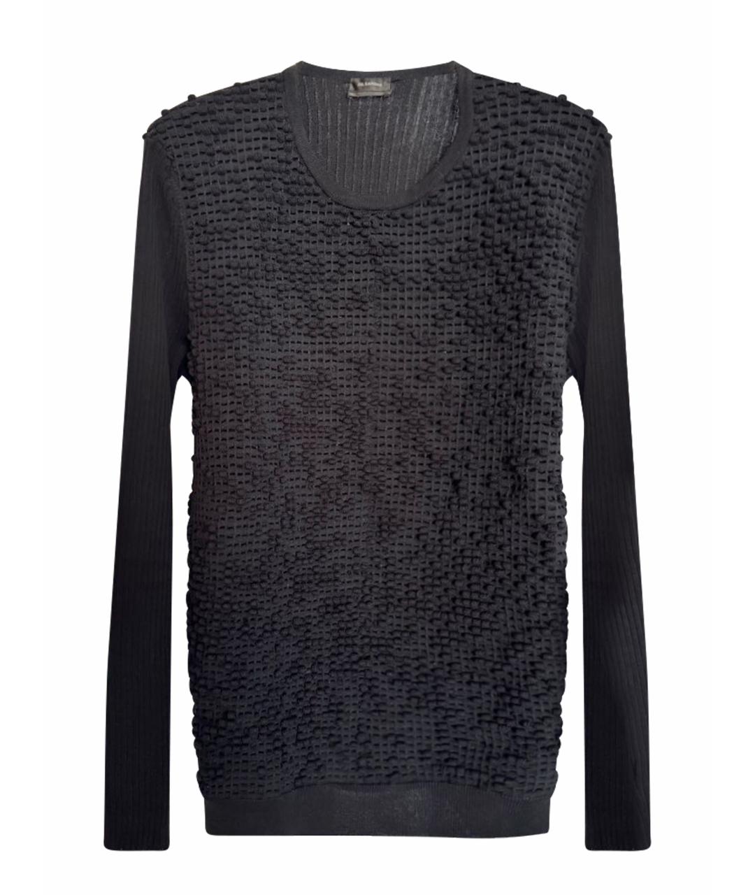 JIL SANDER Черный хлопковый джемпер / свитер, фото 1