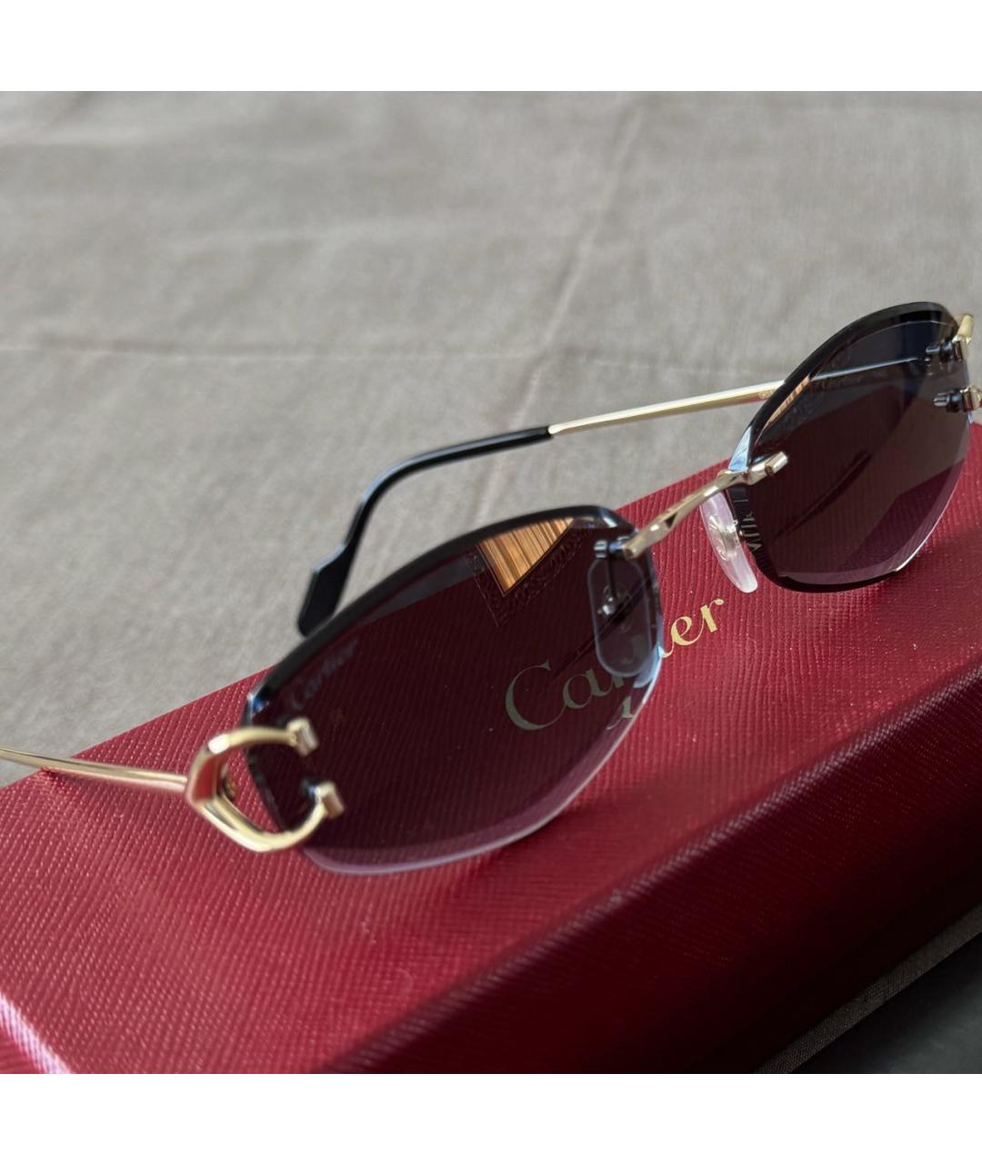 CARTIER Синие металлические солнцезащитные очки, фото 2