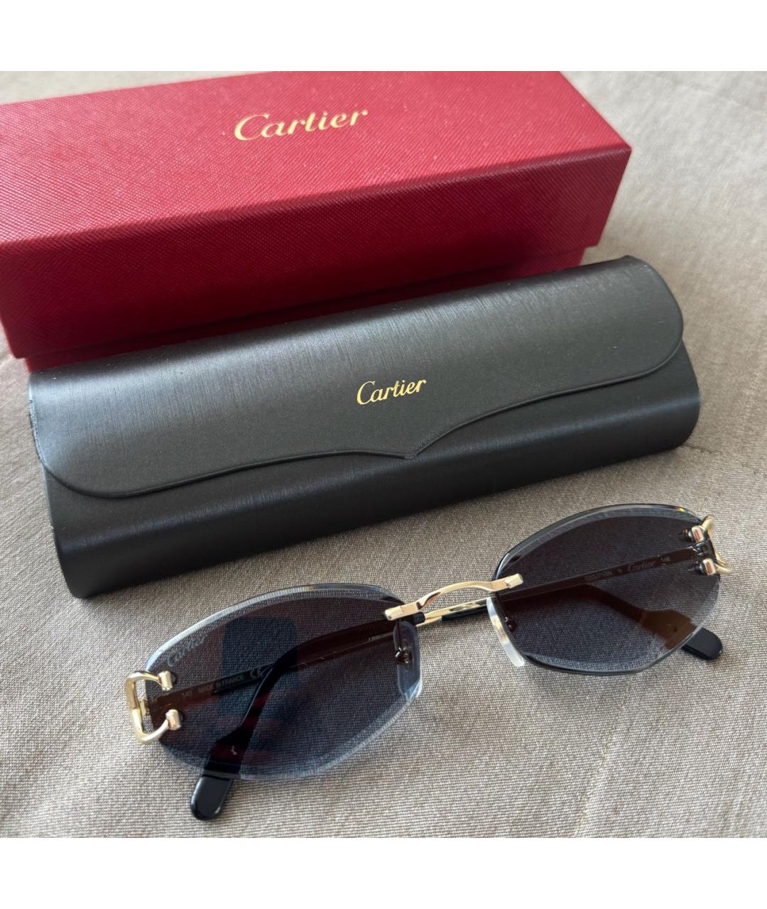 CARTIER Синие металлические солнцезащитные очки, фото 3