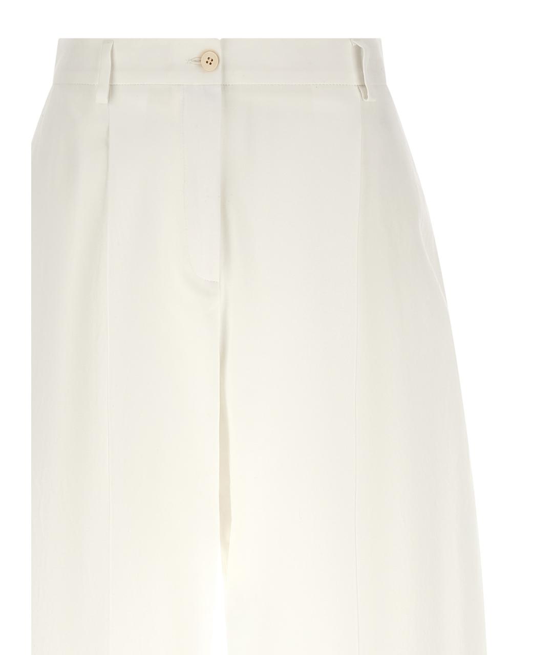 ALBERTO BIANI Белые хлопковые прямые брюки, фото 3