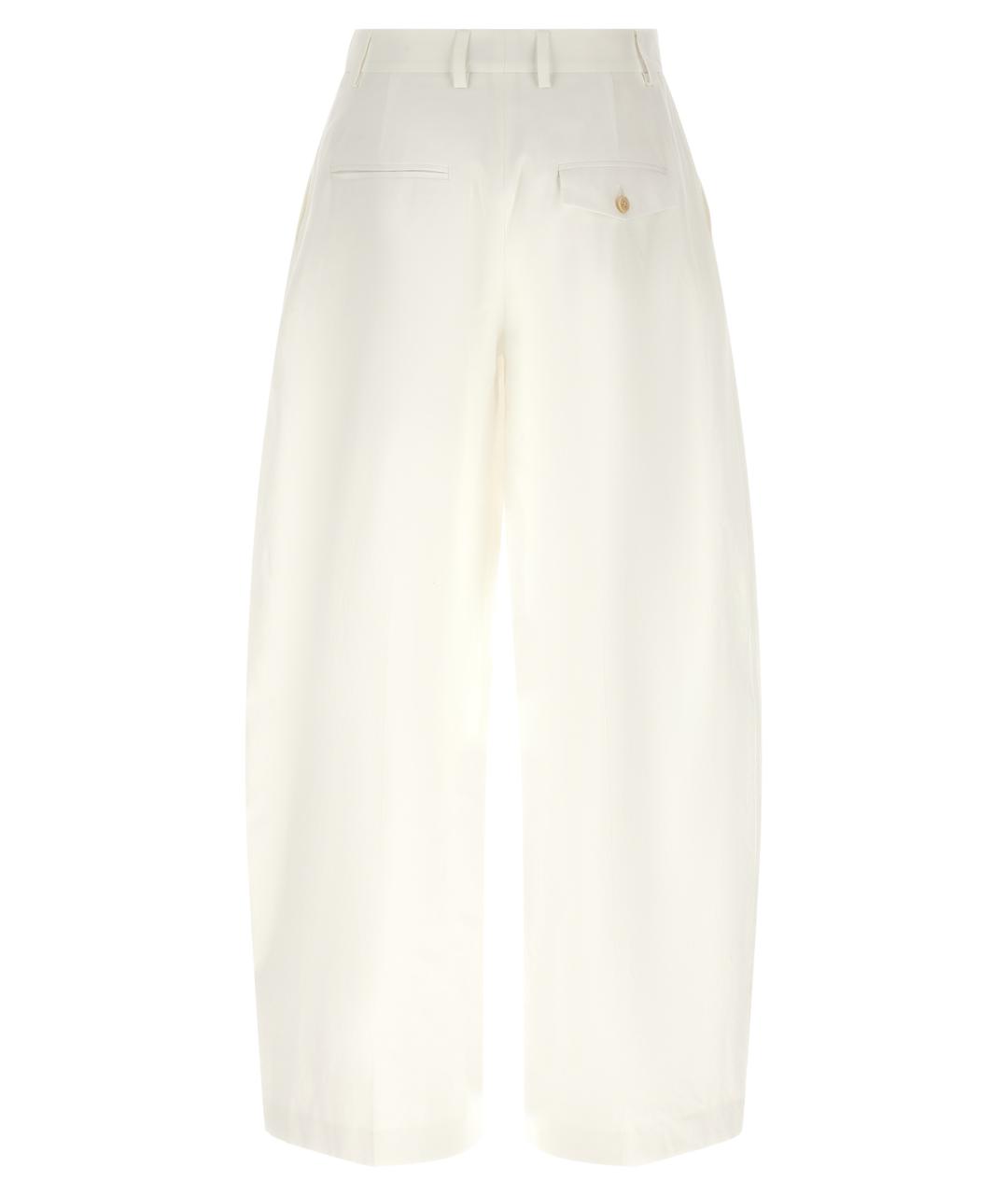 ALBERTO BIANI Белые хлопковые прямые брюки, фото 2