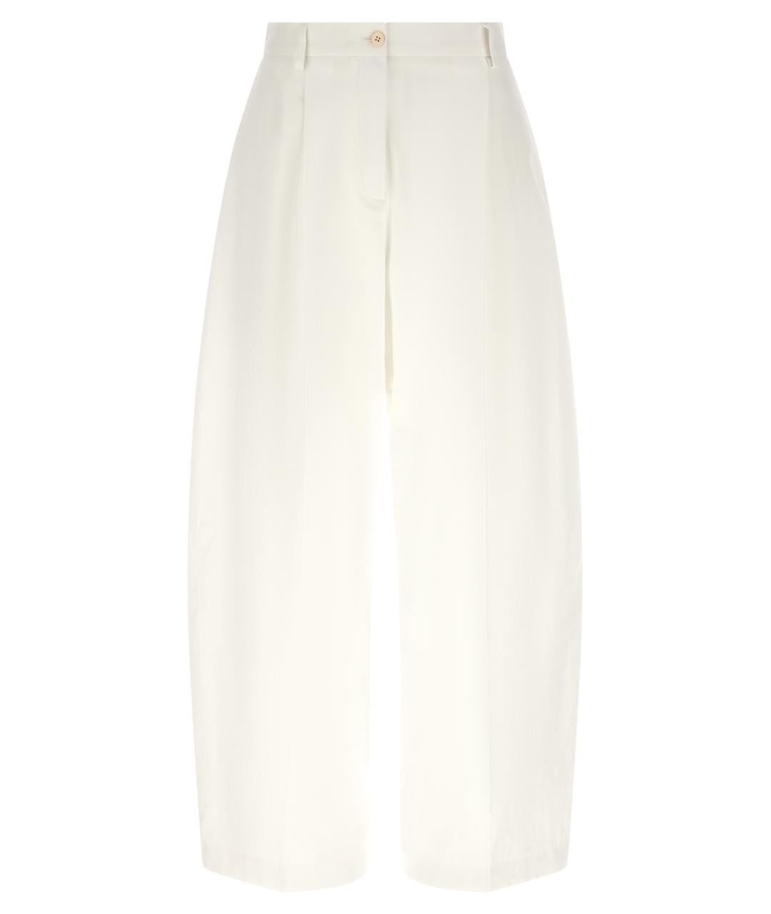 ALBERTO BIANI Белые хлопковые прямые брюки, фото 1