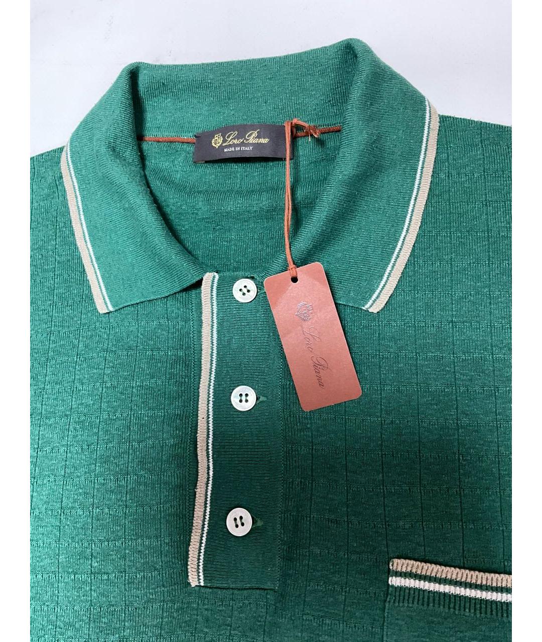 LORO PIANA Зеленые поло с коротким рукавом, фото 4