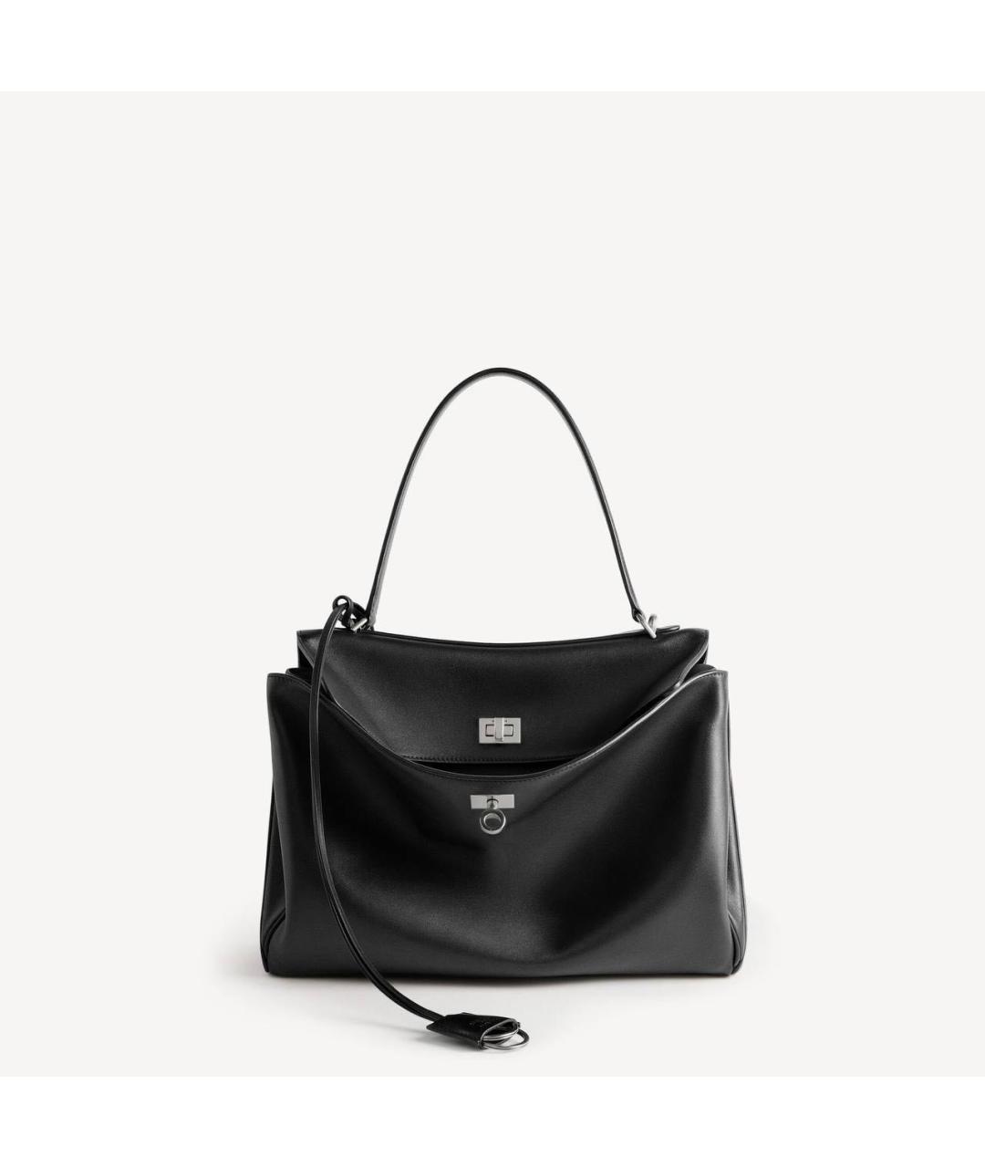 BALENCIAGA Черная кожаная сумка тоут, фото 4