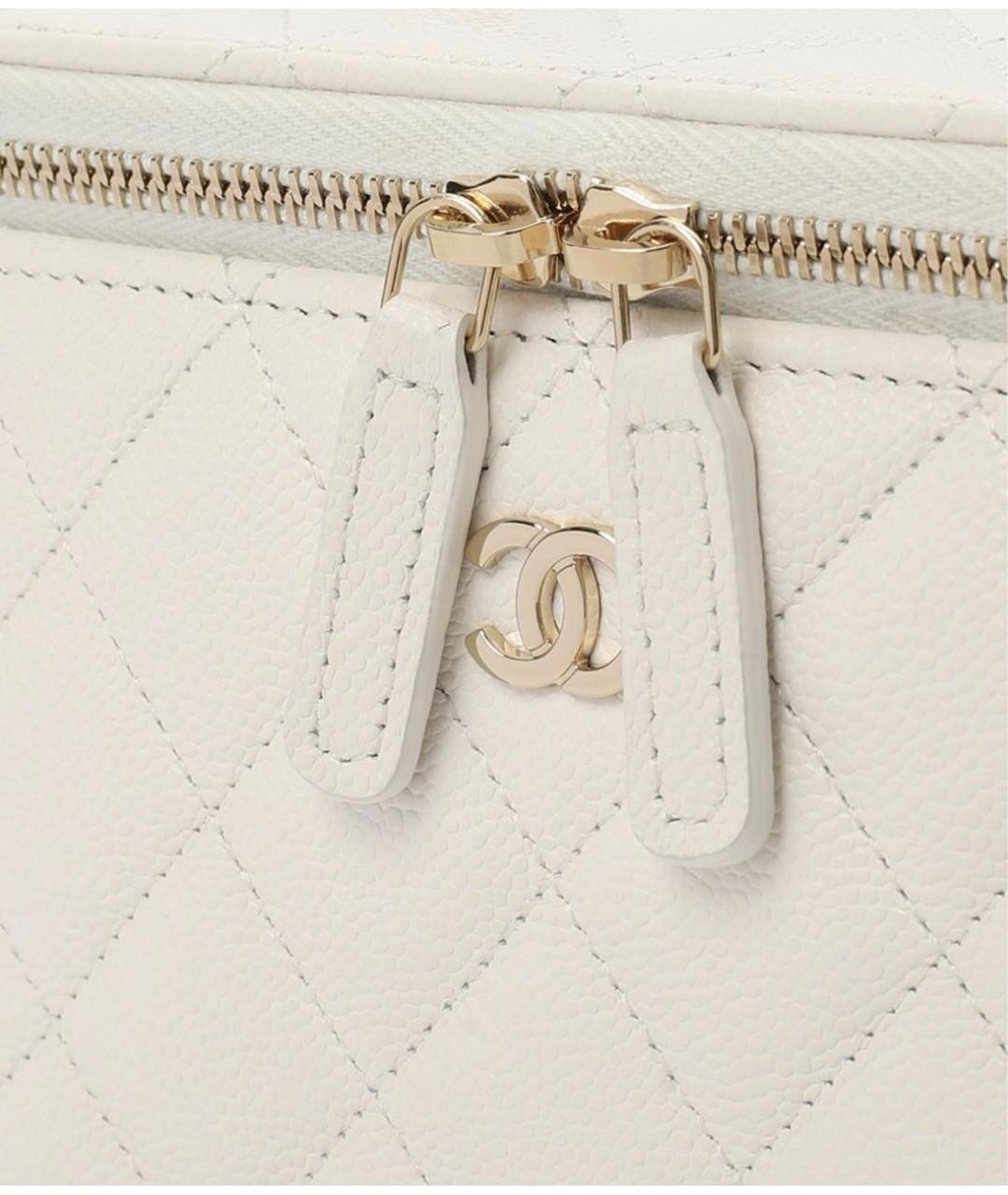 CHANEL Белая кожаная сумка через плечо, фото 6
