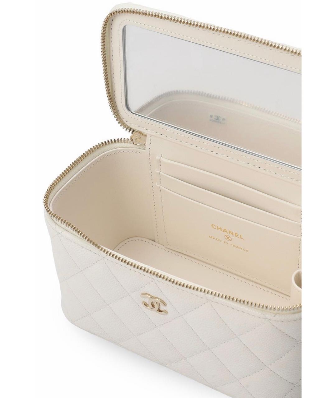 CHANEL Белая кожаная сумка через плечо, фото 5
