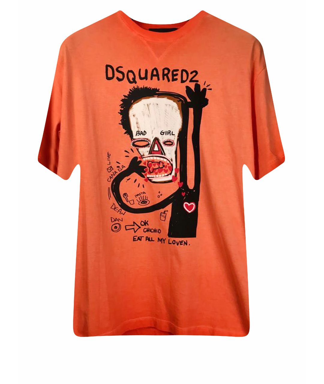 DSQUARED2 Оранжевая хлопковая футболка, фото 1