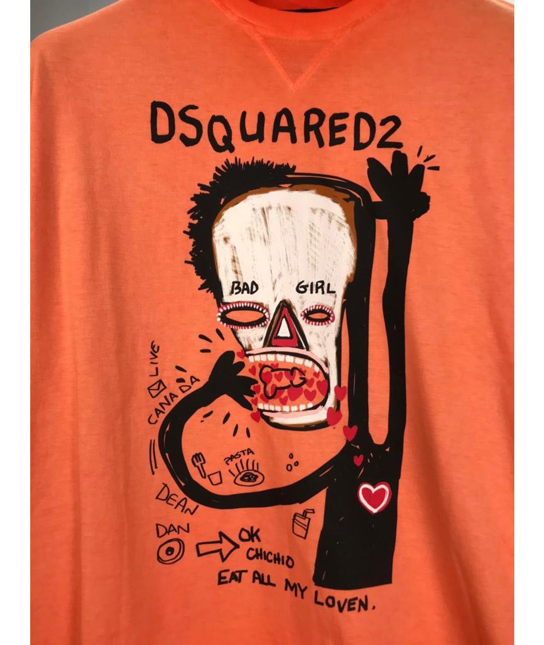 DSQUARED2 Оранжевая хлопковая футболка, фото 3