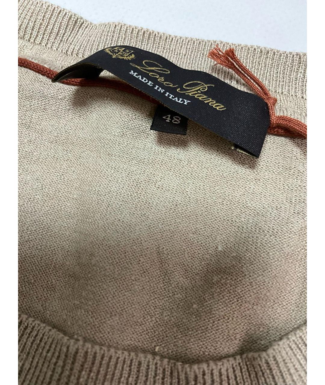 LORO PIANA Белый льняной джемпер / свитер, фото 4