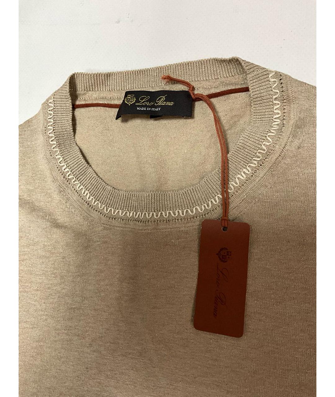 LORO PIANA Белый льняной джемпер / свитер, фото 3