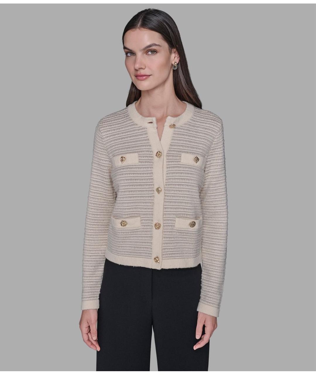 KARL LAGERFELD Бежевый вискозный кардиган, фото 2